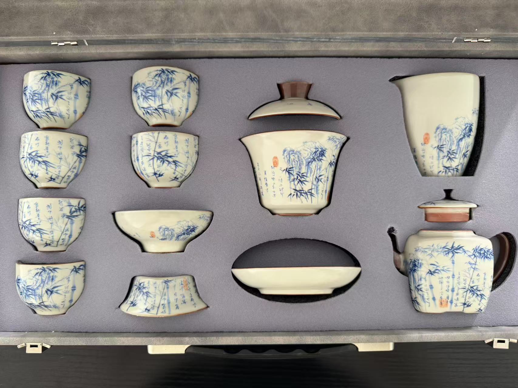 【凯灼陶社】高风亮节墨竹瓷质茶具