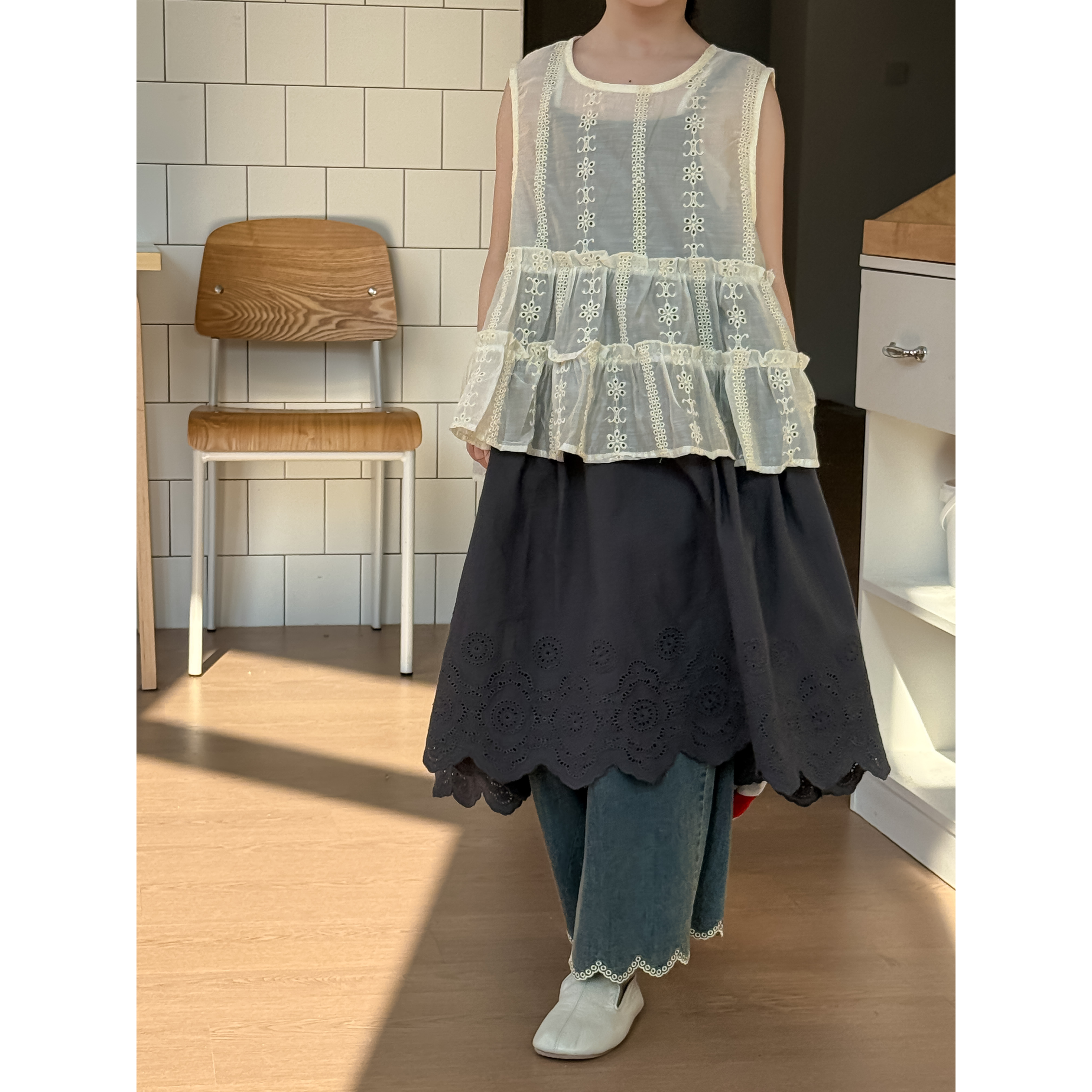 LJ-71523-童装女童牛仔裤2025春季新款儿童休闲百搭牛仔