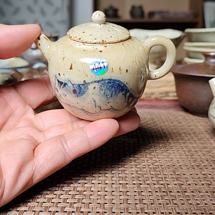 441十三老师手工手绘猫咪壶