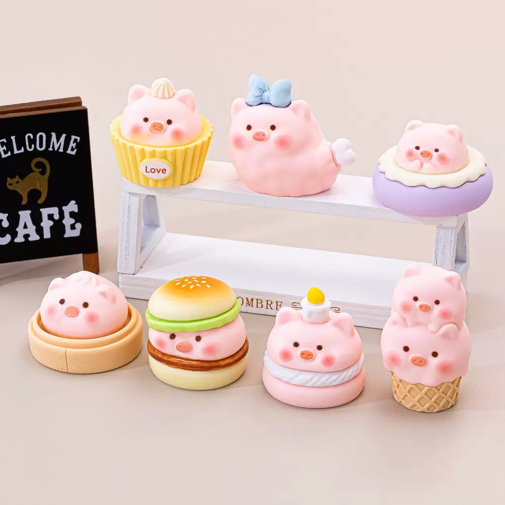 【许愿＋对对碰】可爱小猪食玩崽崽手工DIY树脂可爱创意摆件桌面装饰