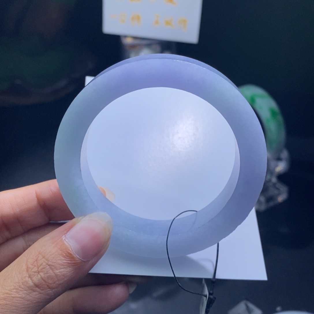 未镶嵌蓝紫色54到59正圈定制翡翠