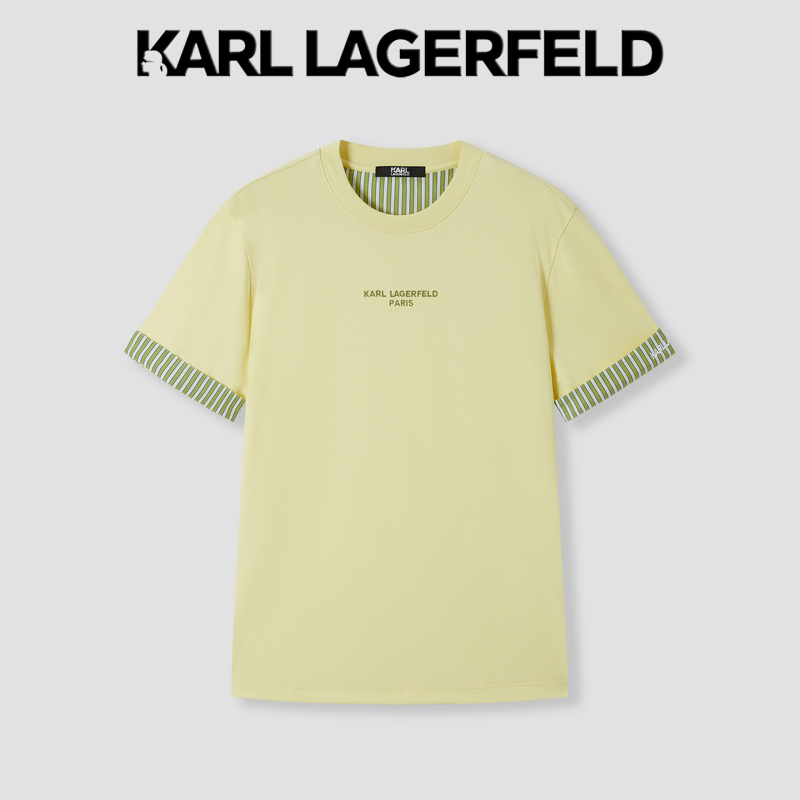 【官方男装】KARL LAGERFELD卡尔拉格斐假两件短袖 T 恤P22Z1760