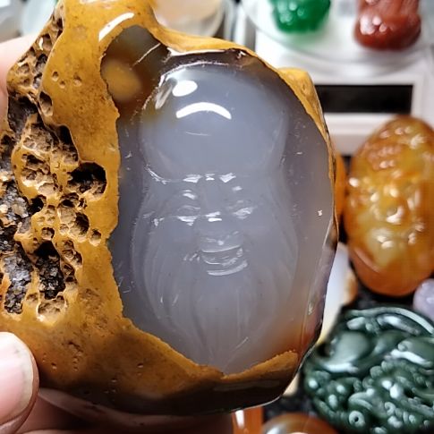 玛瑙/玉髓手把件未镶嵌