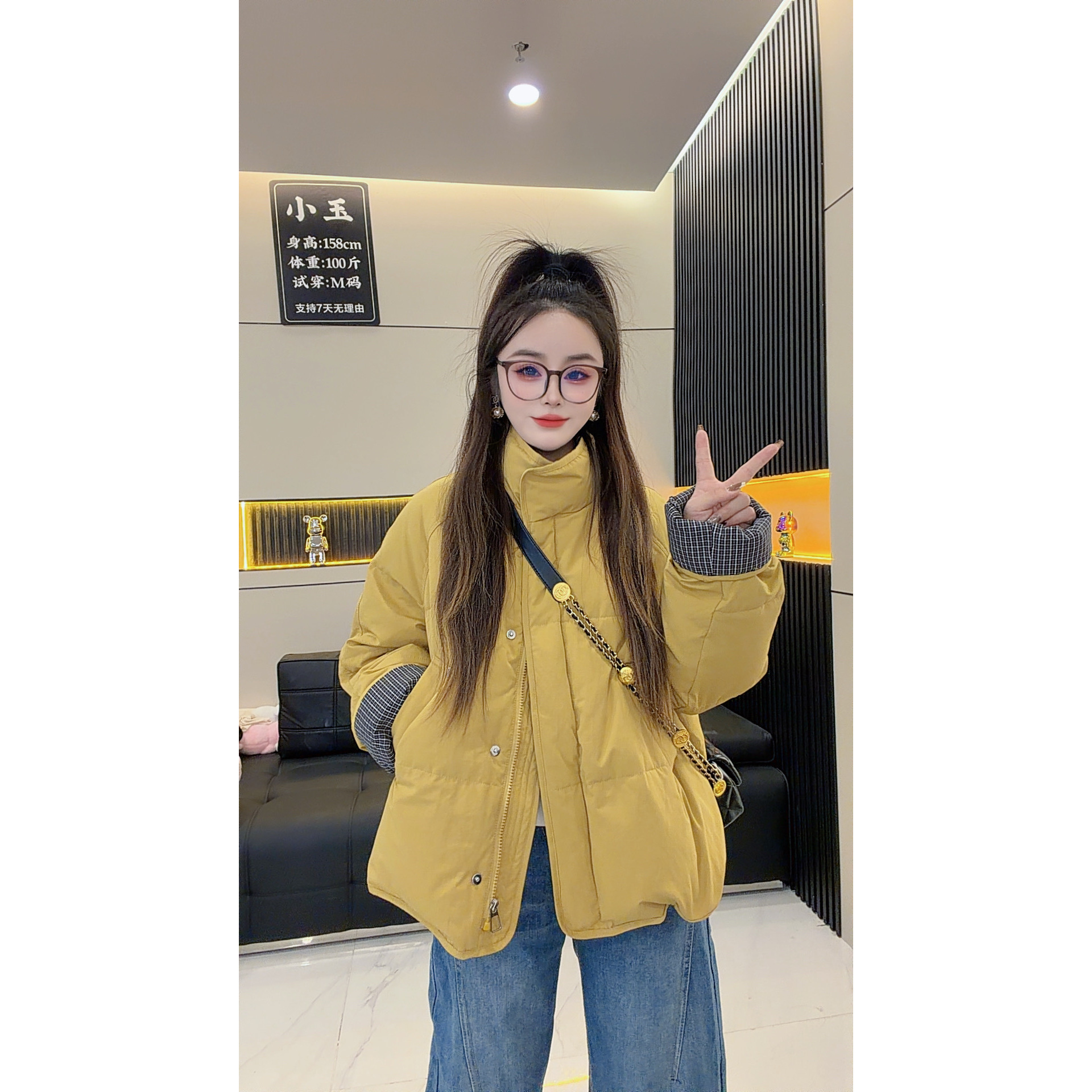 棉服2025冬季新款棉服时尚百搭显瘦长袖休闲棉服外套女