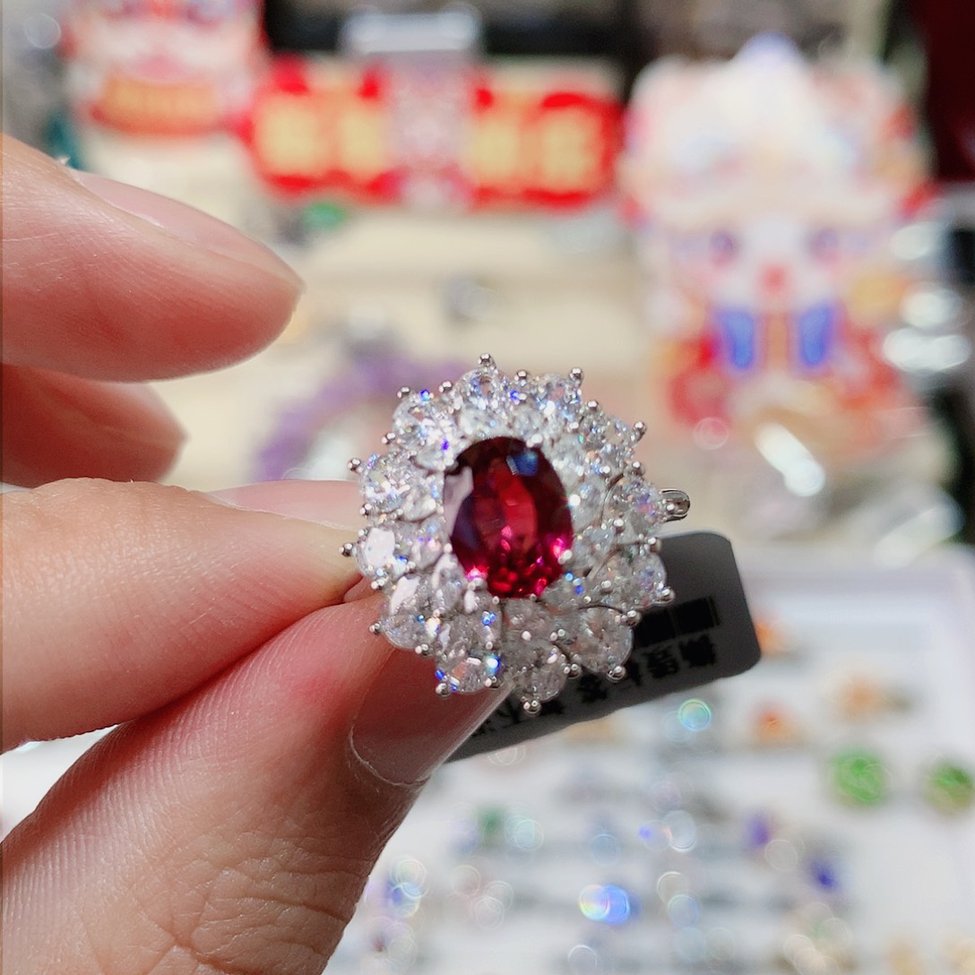 碧玺戒指戒指银S925镶嵌