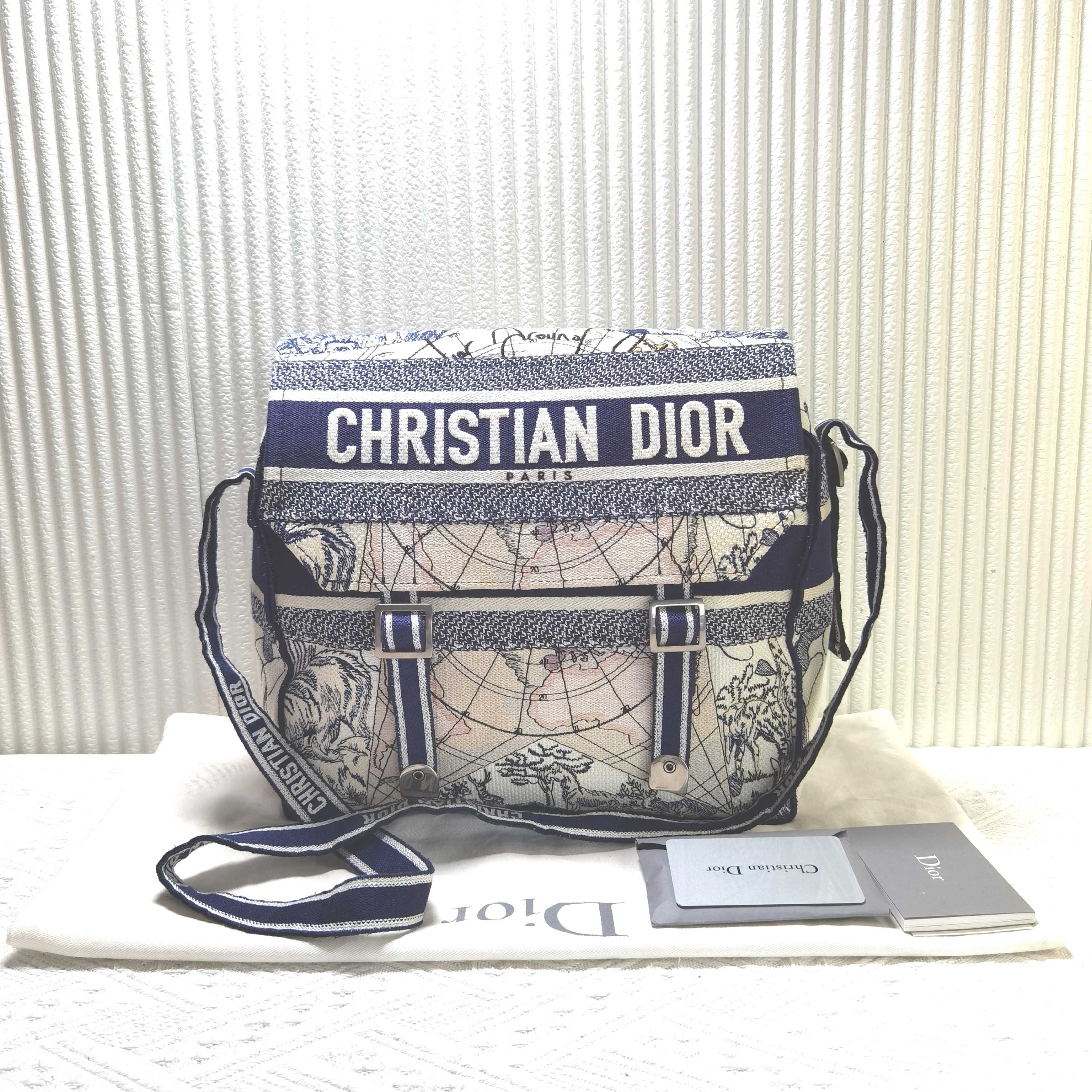 95新 DIOR/迪奥 camp中号航海家斜挎包邮差包二奢包女士经典包包