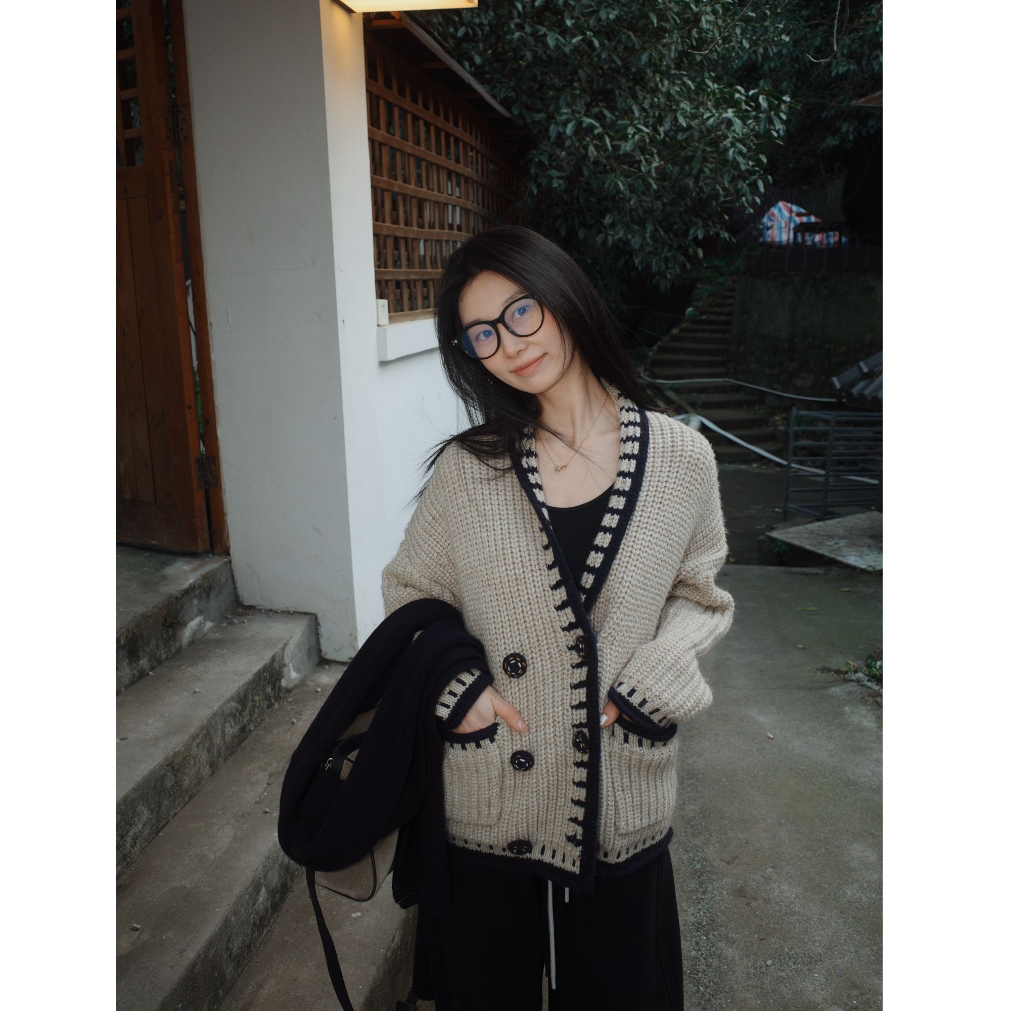 【LiuSanSan】“奶盐”时尚百搭针织外套上衣