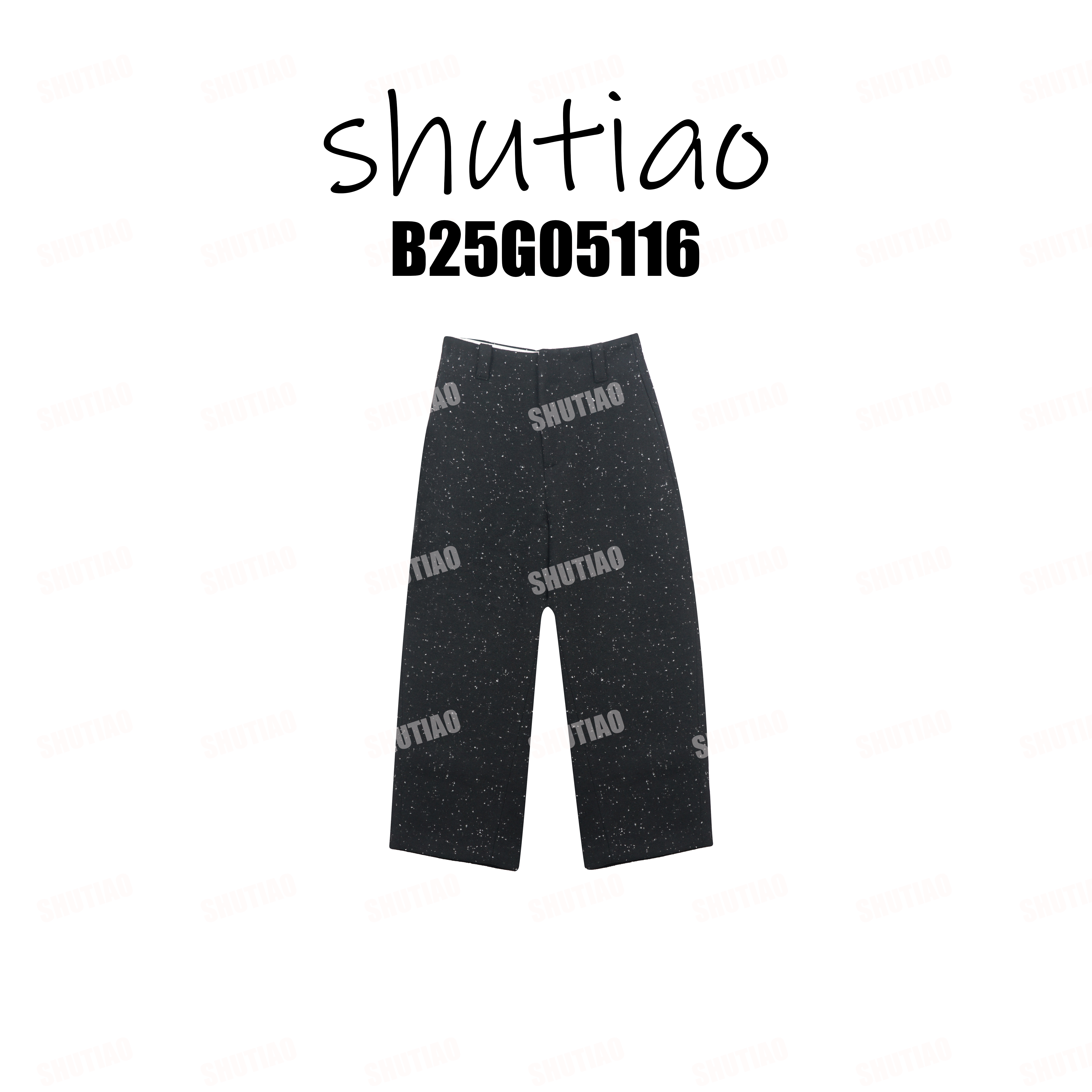 【SHUTIAO】2025冬季：新款小众设计款点纱裤子B25G05116