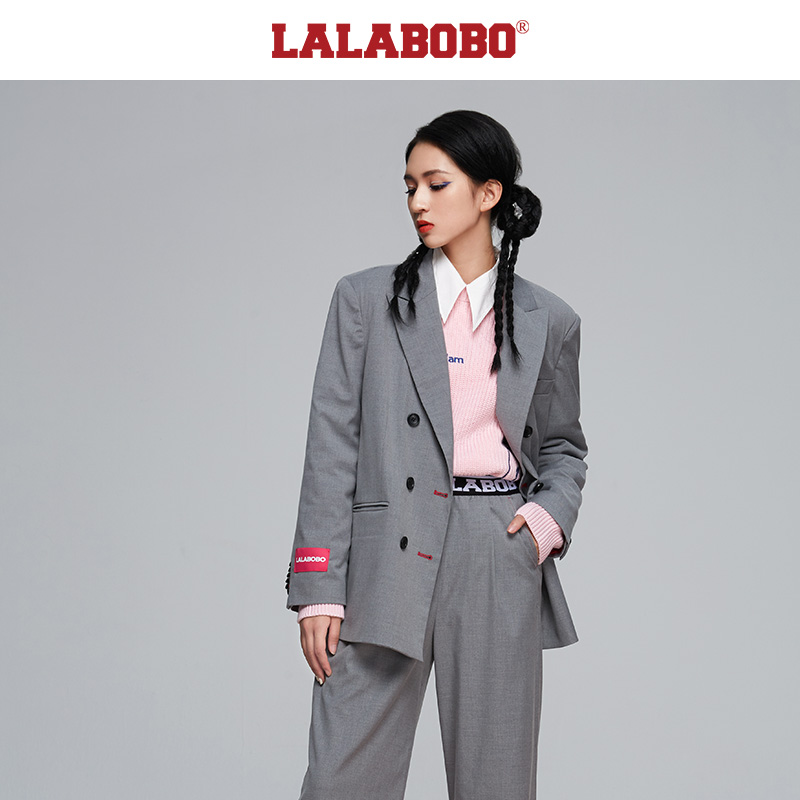 7416【金拐子】LALA原创织标时尚宽松西装上衣L21C-WSXW14