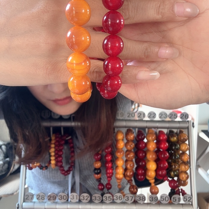 松木固化款琥珀木手串两条