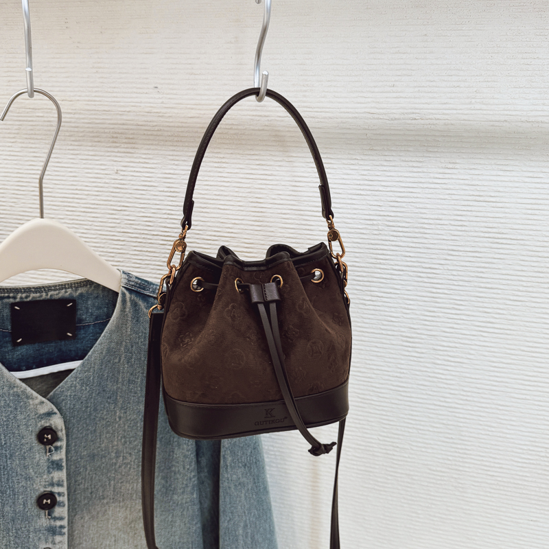 GUTIKOU女包手提抽绳福袋包洋气百搭单肩斜挎女包手拎小包