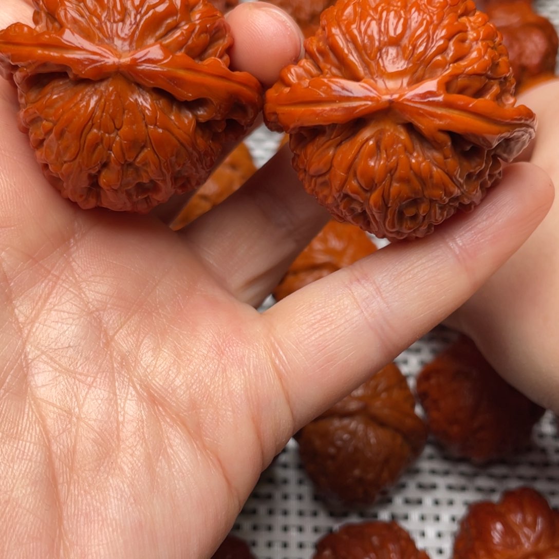 桃核吊坠文玩核桃 手把件 白狮子 44