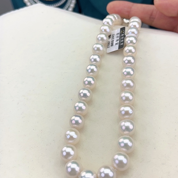 淡水珍珠颈饰银S925镶嵌卡11炫彩高品