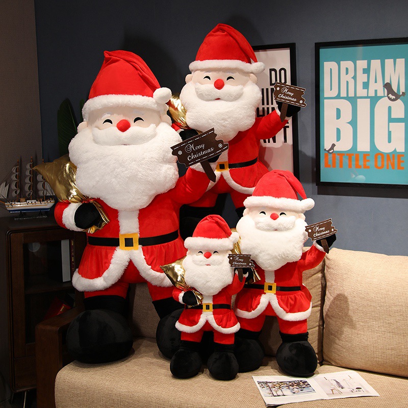 大号背金袋圣诞老人公仔圣诞毛绒玩具商场装饰儿童玩偶礼物