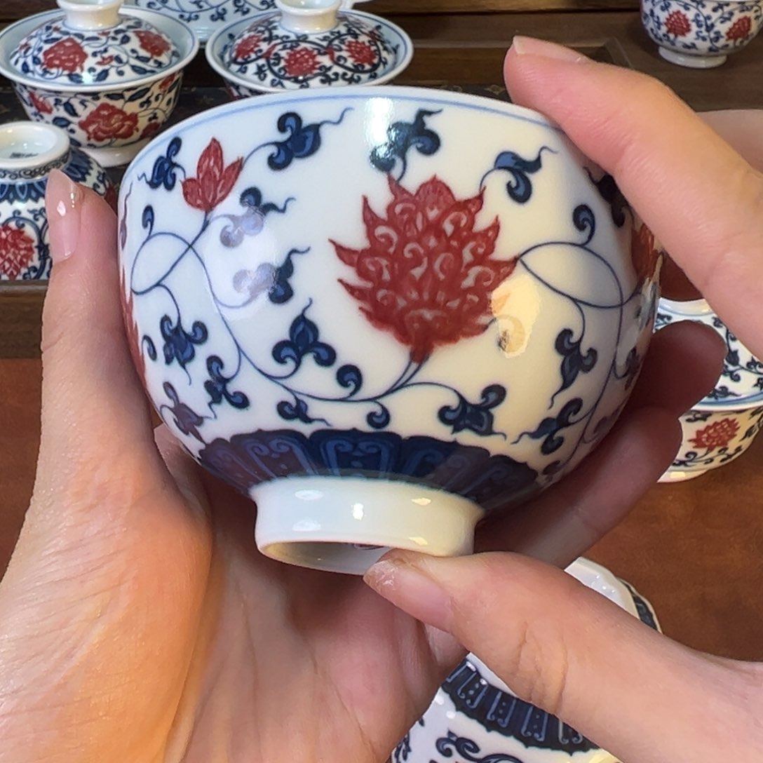 盖碗景德镇茶器百宝箱手绘陶瓷