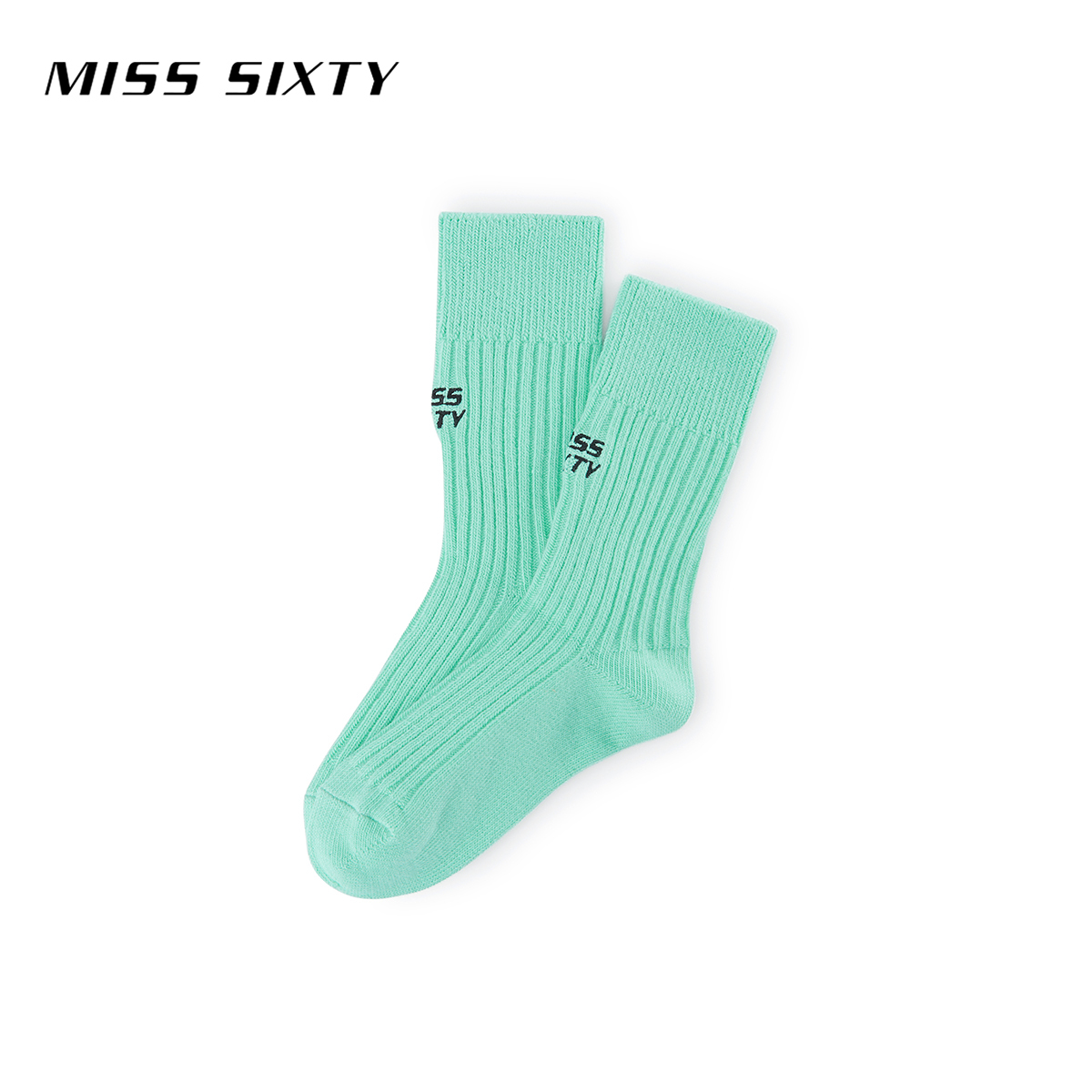 【花积分】Miss Sixty刺绣中筒袜-绿色（非积分兑不发）