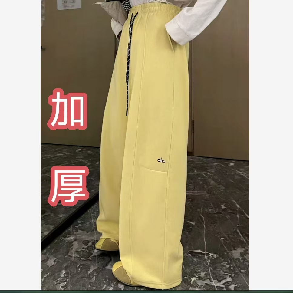 时尚款欧姐家冬款浅黄色爆款字母直筒卫裤