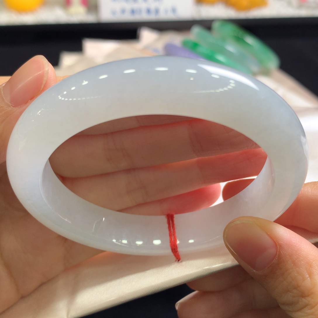 翡翠未镶嵌手镯31号白月光完美无瑕