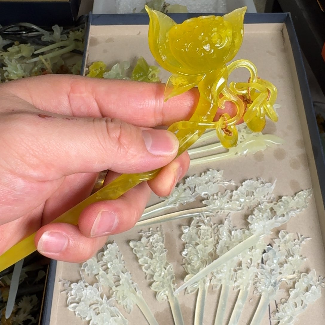 岫玉发饰未镶嵌明君玉簪就是好看