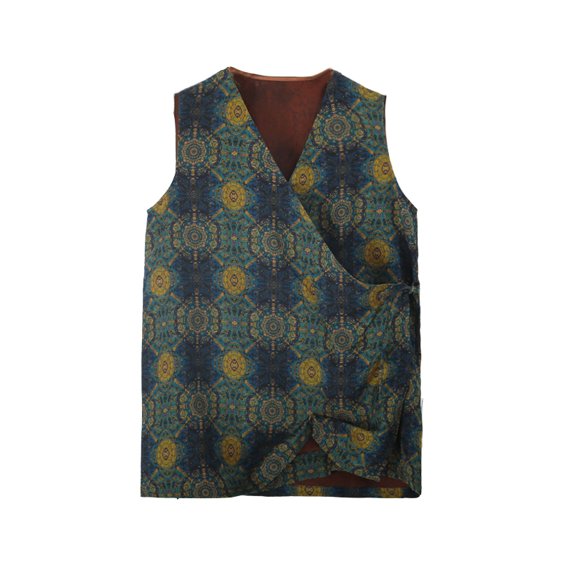 25姆米满桑香云纱花罗宝相花无袖系绳袈裟服12429-2