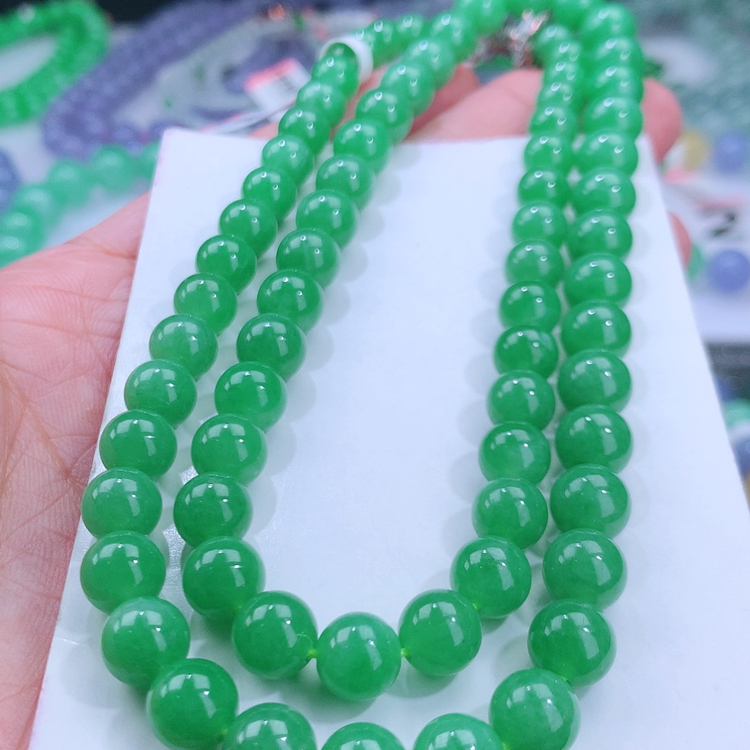 翡翠手串未镶嵌卡6.4-8.4mm