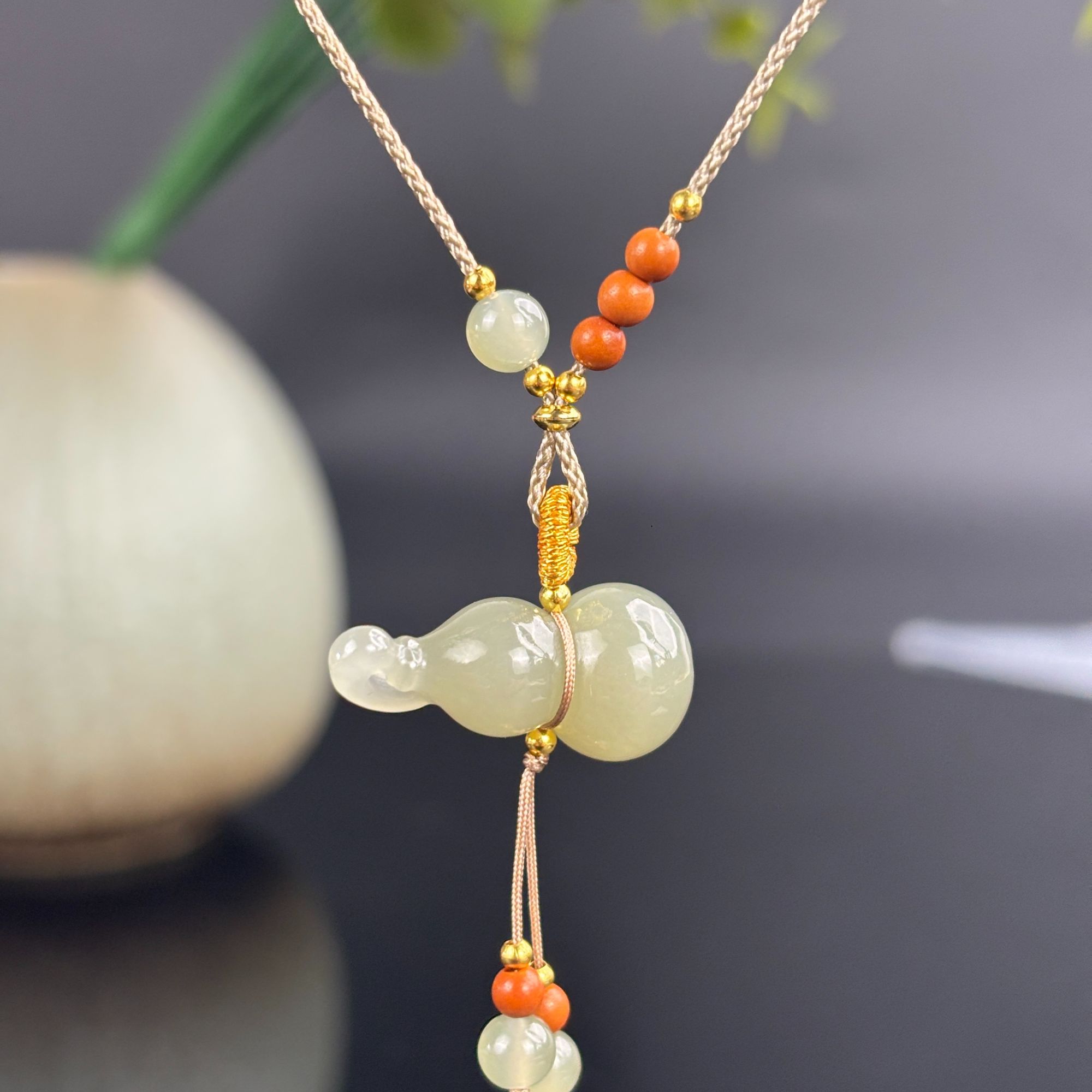 【清隐福禄】高冰+设计款+和田玉葫芦吊坠*赠绳*多样性发一件