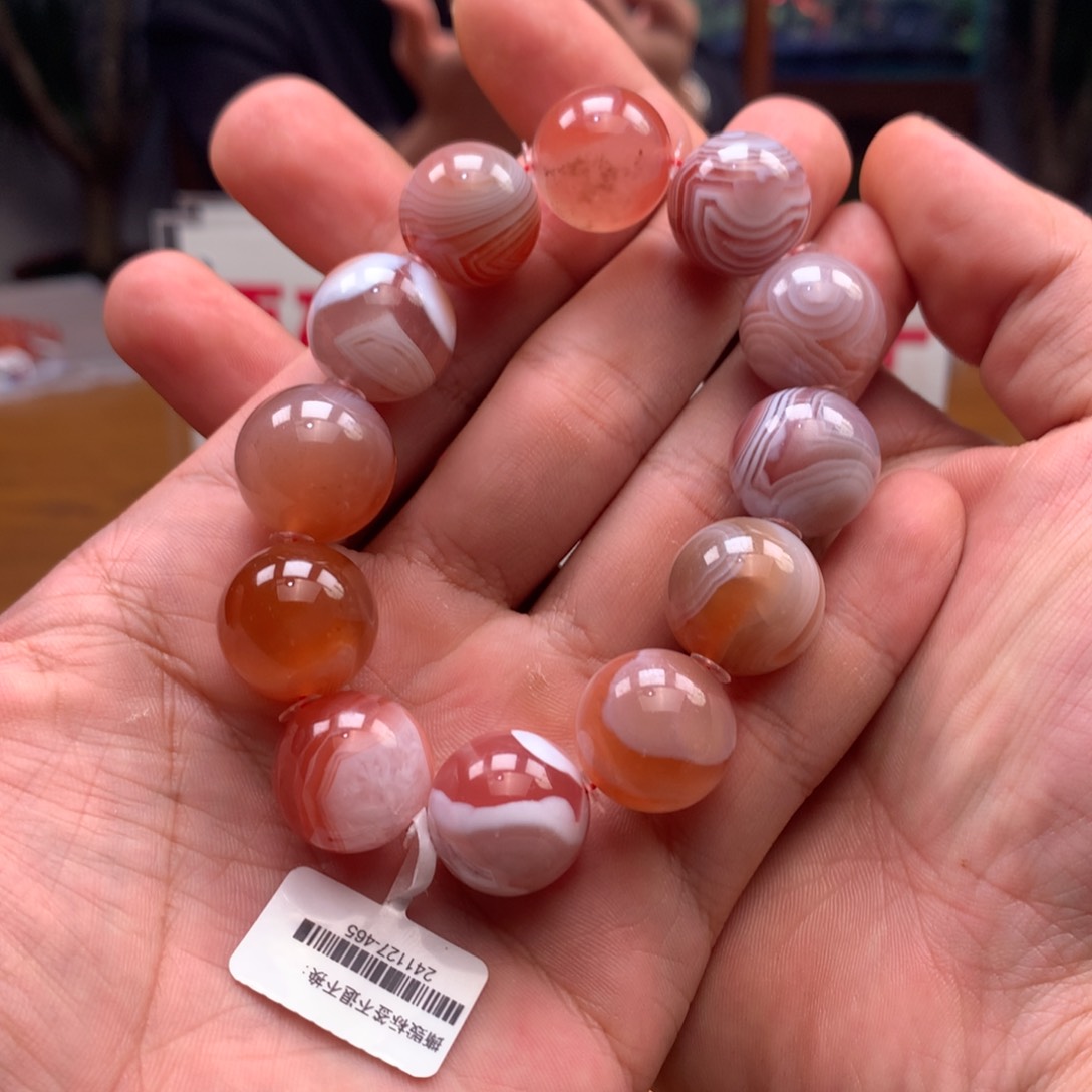 南红玛瑙单圈未镶嵌18mm➕红白缠（腰缠万贯）