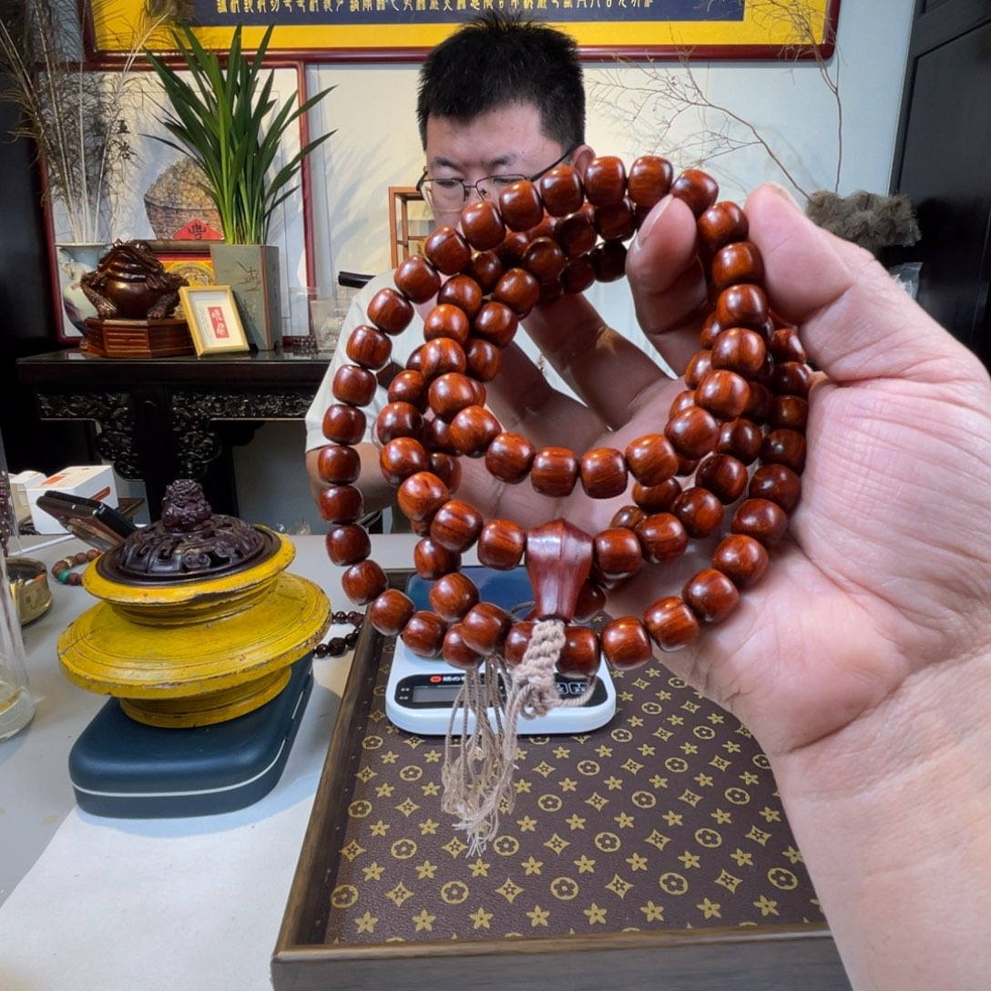 檀香紫檀（小叶紫檀）1011老型108颗琴料满星玉化124号