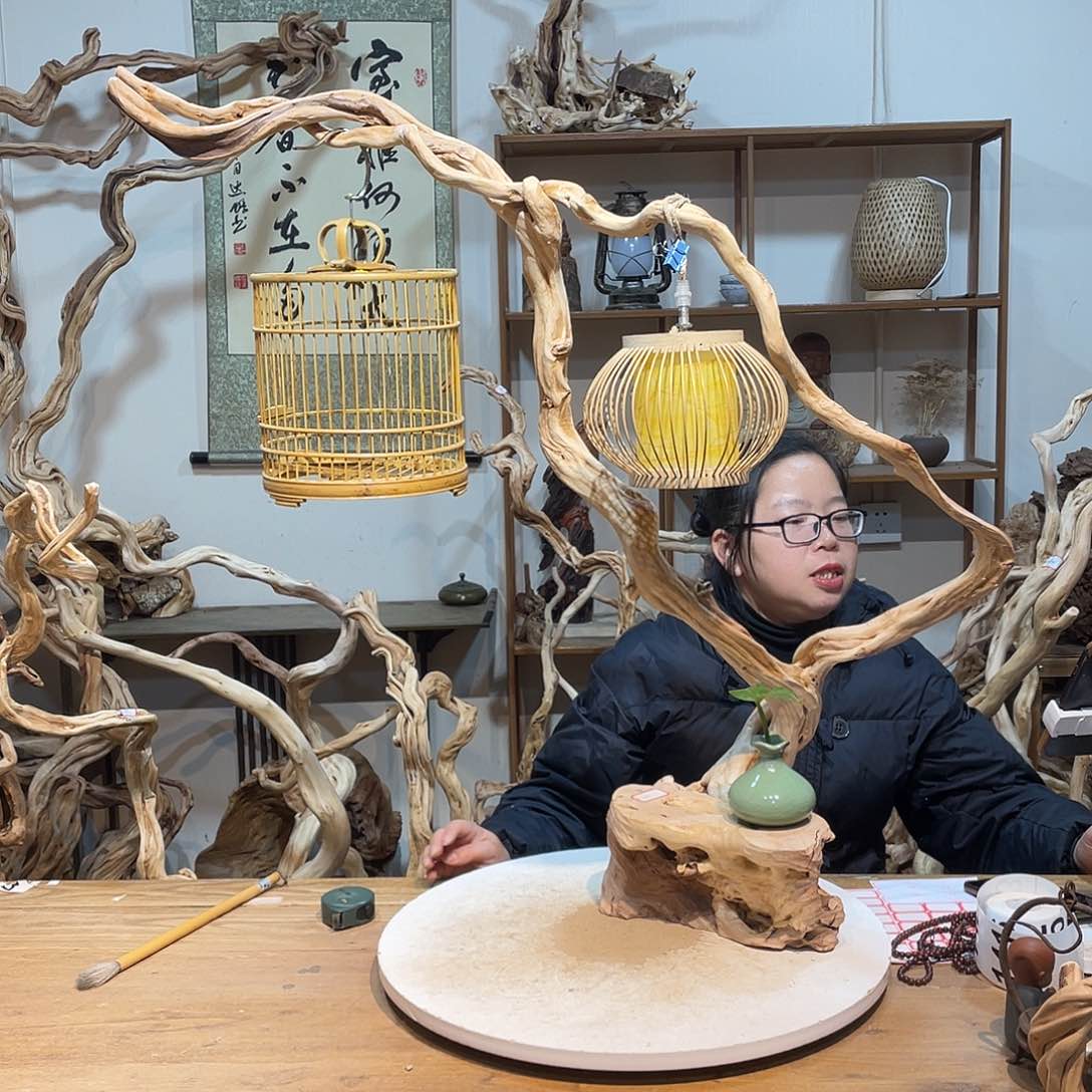 柏木杜鹃根根艺摆件