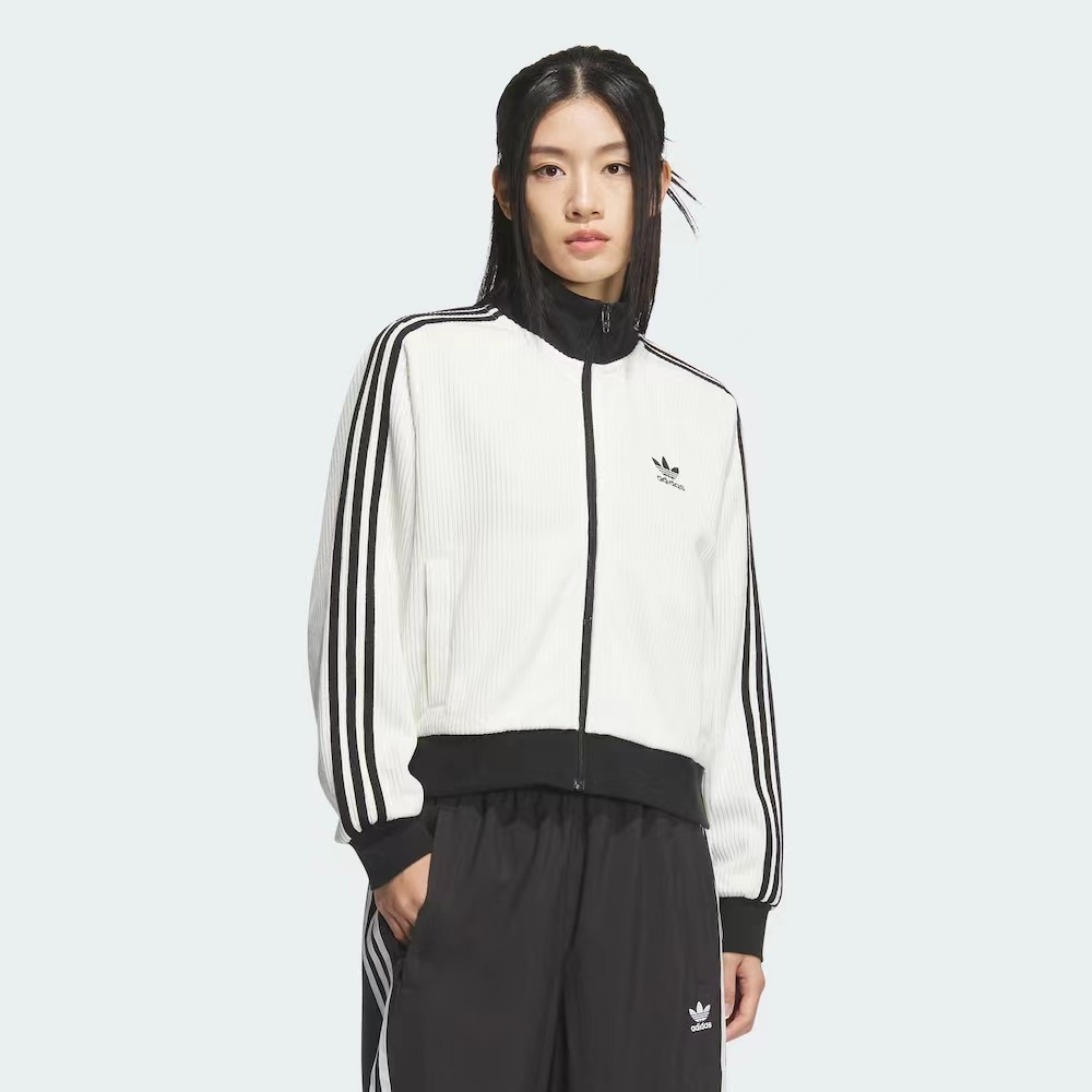 adidas三叶草KNIT TRACK TOP针织运动宽松百搭夹克短款外套KC2649