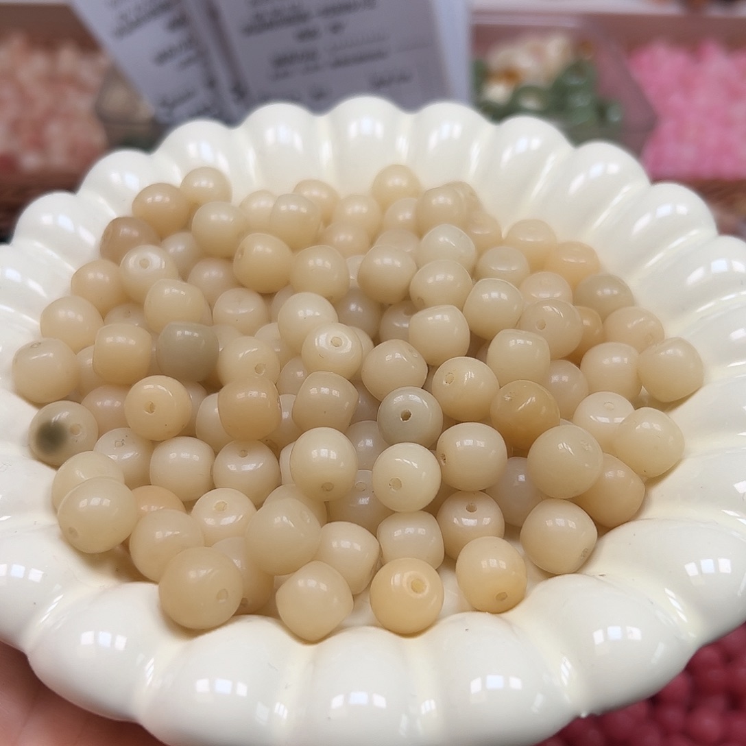 手串菩提根/象牙果微瑕奶黄桶直切汗200颗卡11