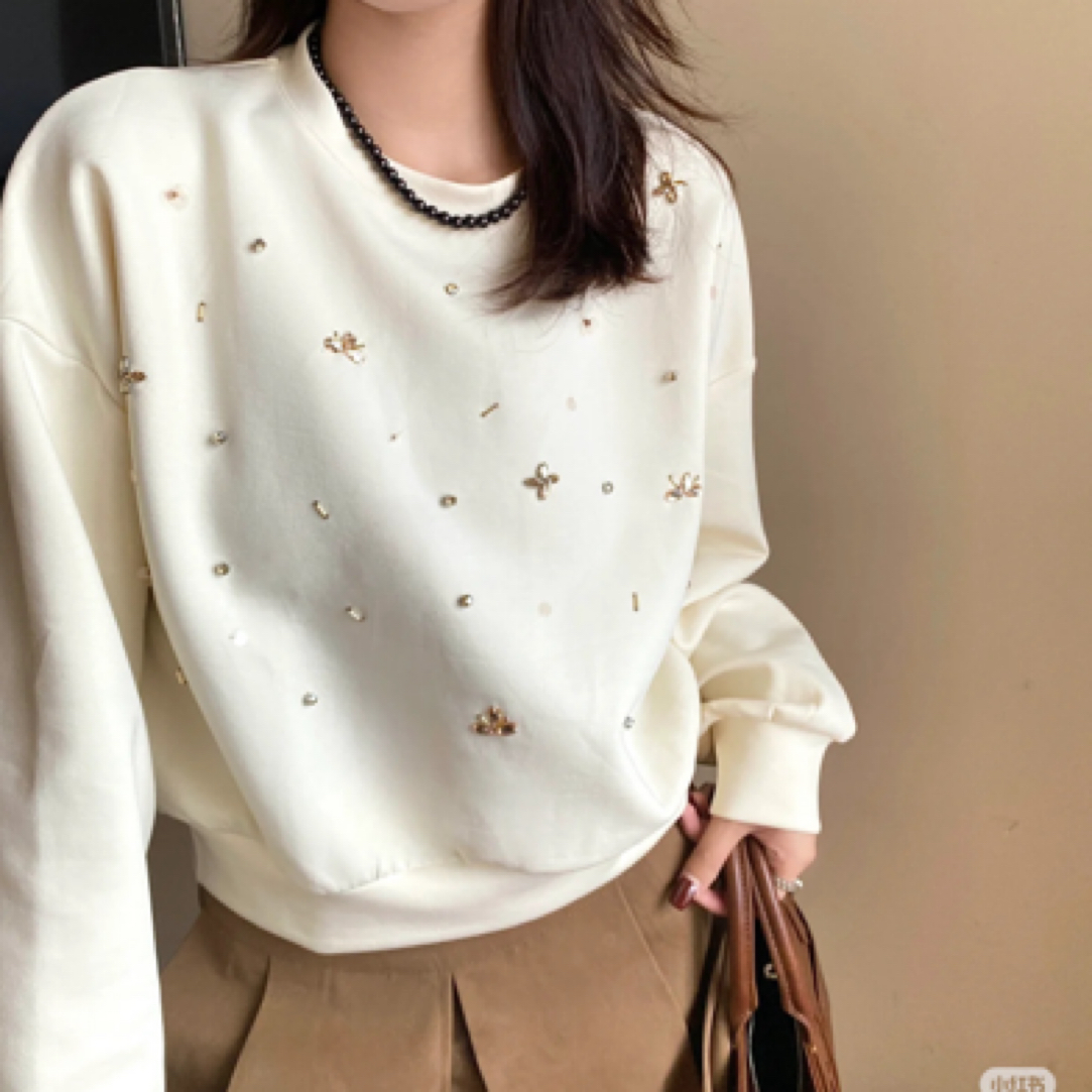未使用 MIU MIU/缪缪 003095 休闲长袖羊毛针织衫 白色 40码 