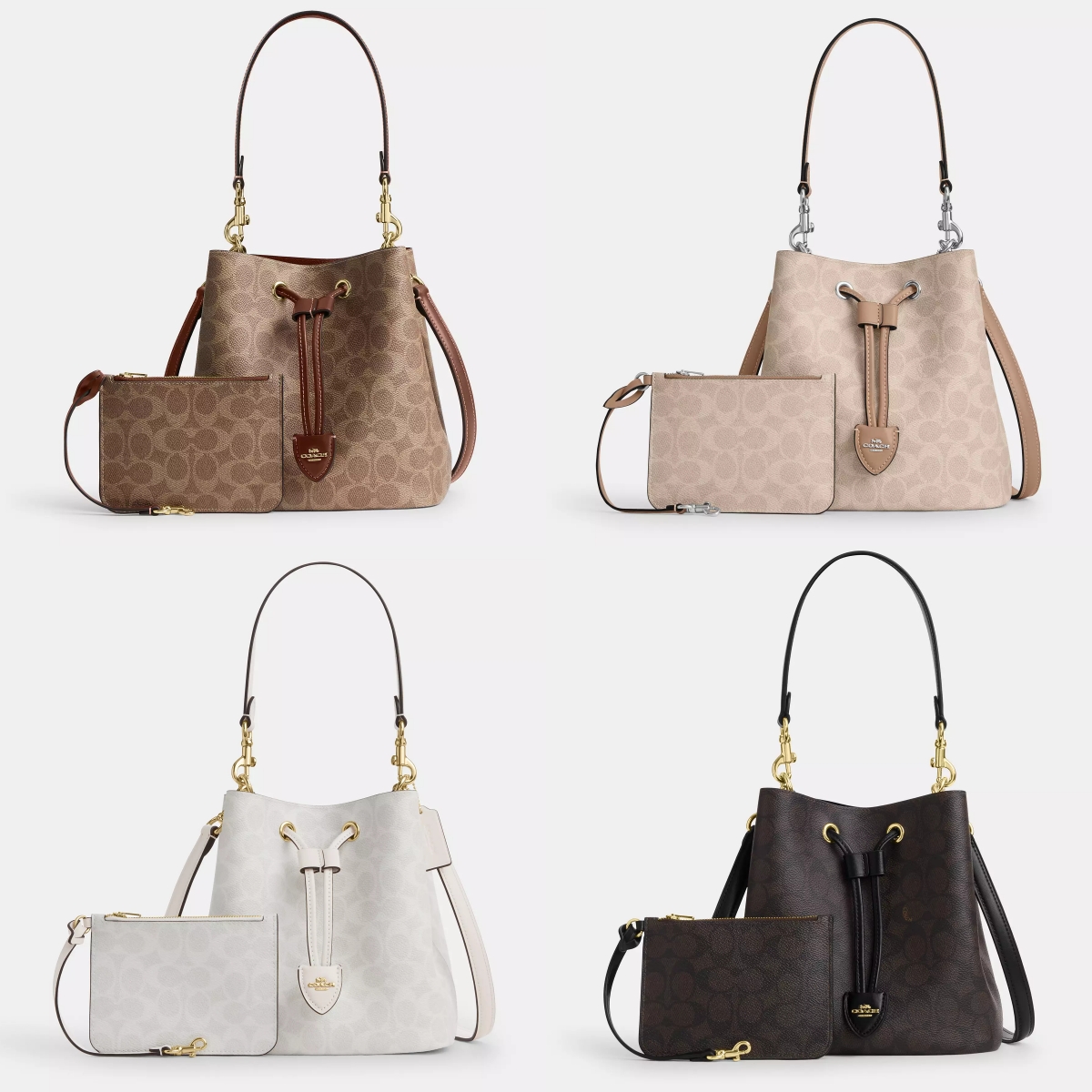 COACH/蔻驰海外好物Rowan抽绳水桶包斜挎手提包(带卡包)21.5x21.5