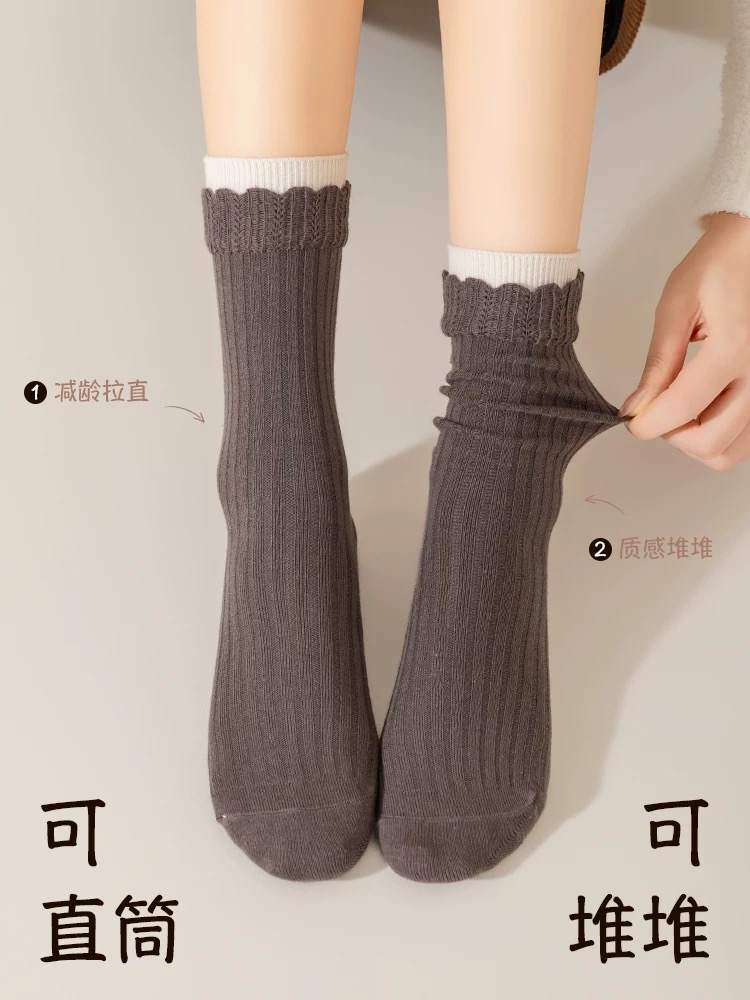 【艾彤】四季品牌袜/春夏季棉袜透气吸汗薄款百搭堆袜短袜