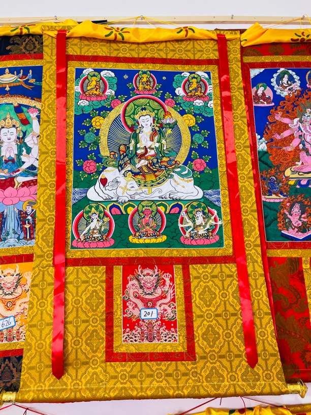 热贡精品唐卡普贤菩萨手绘201