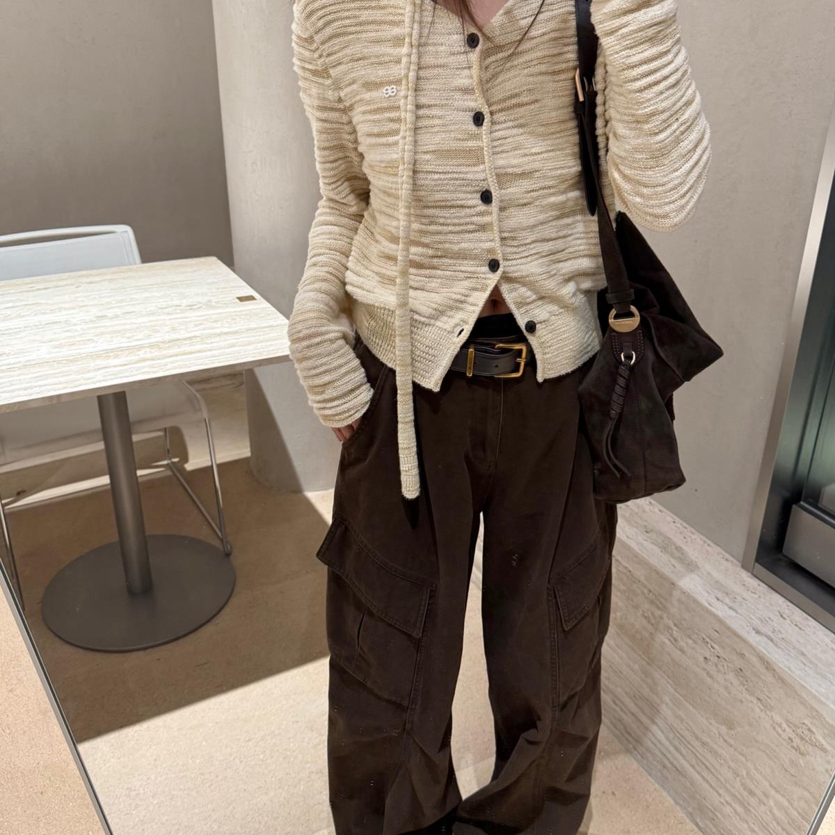AVVENN2026春复古工装阔腿休闲长裤女1590dopdop买手店