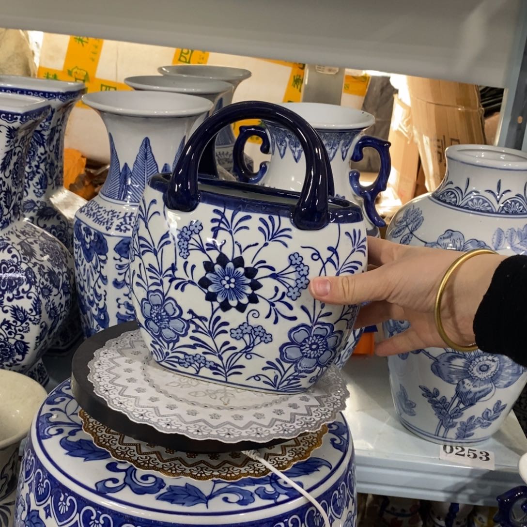 瓶手提包花瓶摆件