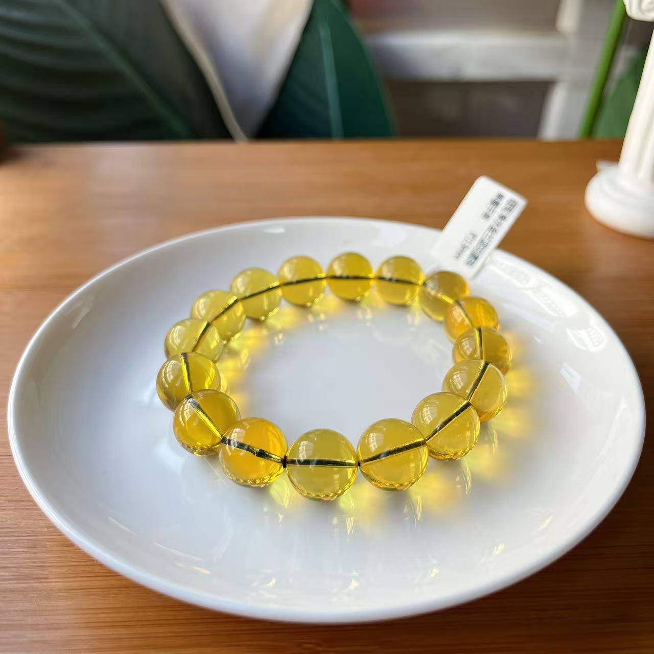 【郭老师】约13mm金兰蓝珀圆珠手串