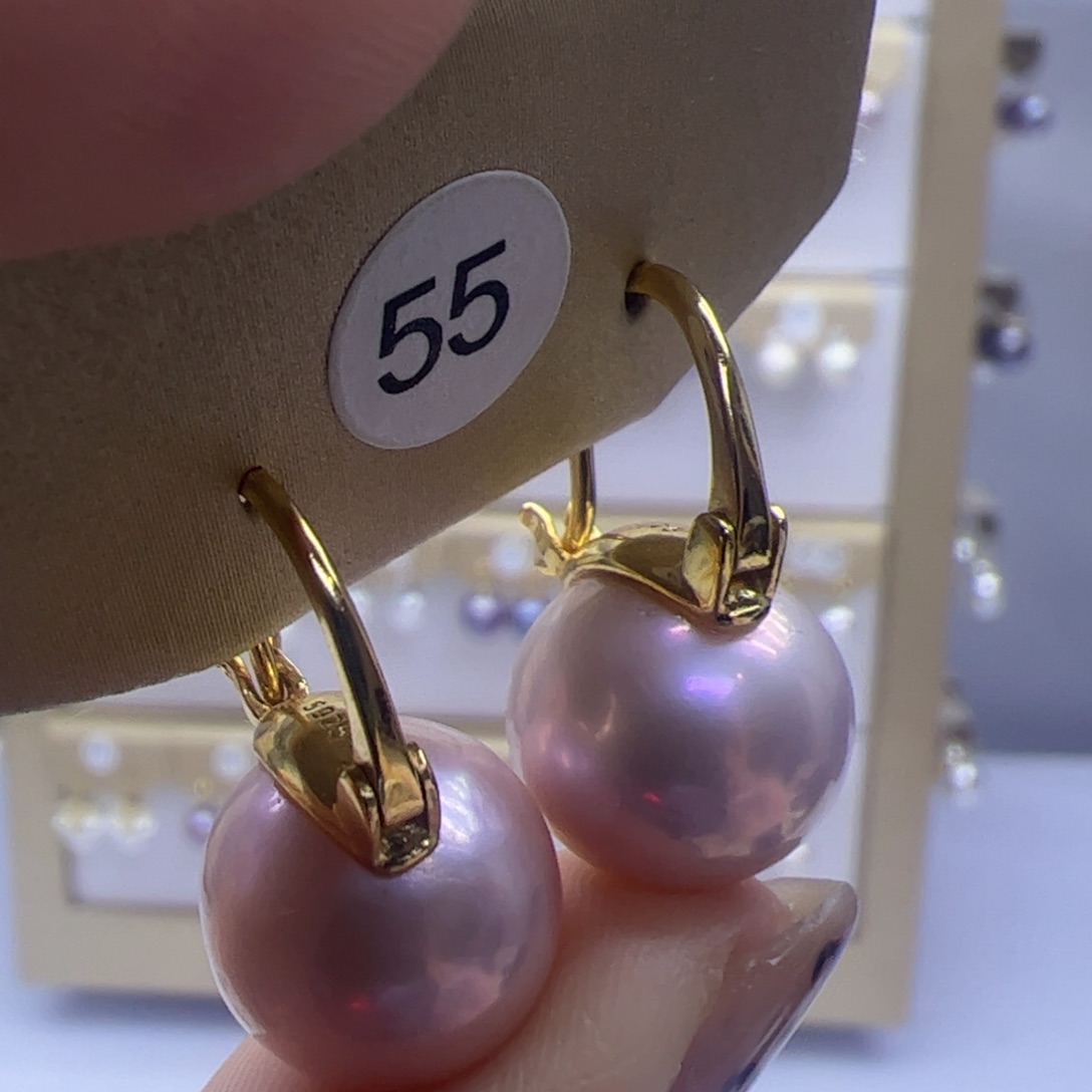 淡水珍珠耳饰银S925镶嵌