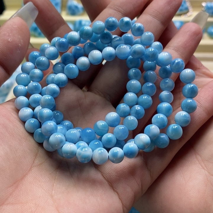 针钠钙石（海纹石）未镶嵌手链