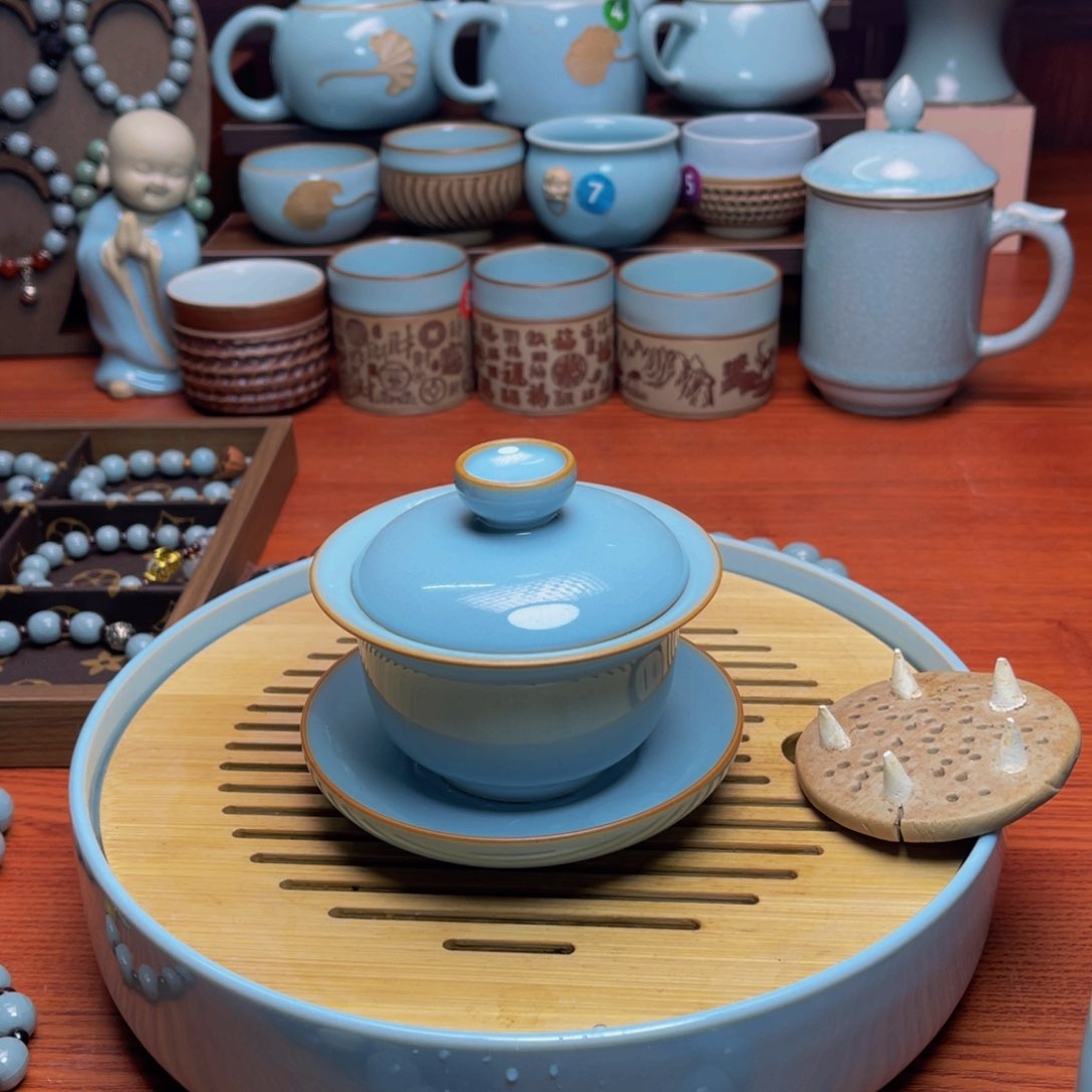 【闪购商品】摆件陶汝州单壶，壶，壶，盖碗盖碗