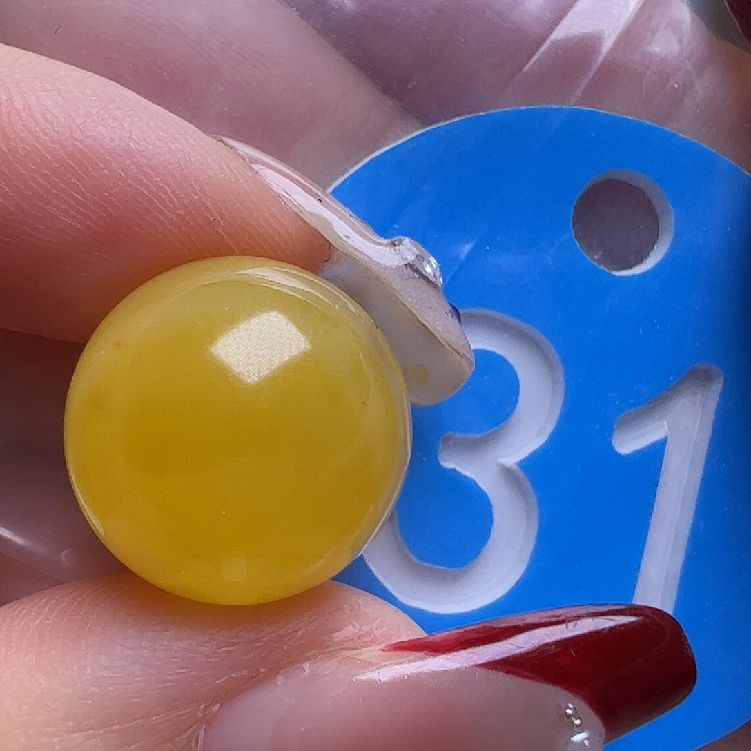 蜜蜡未镶嵌珠宝奇石14.6mm鸡油黄圆珠