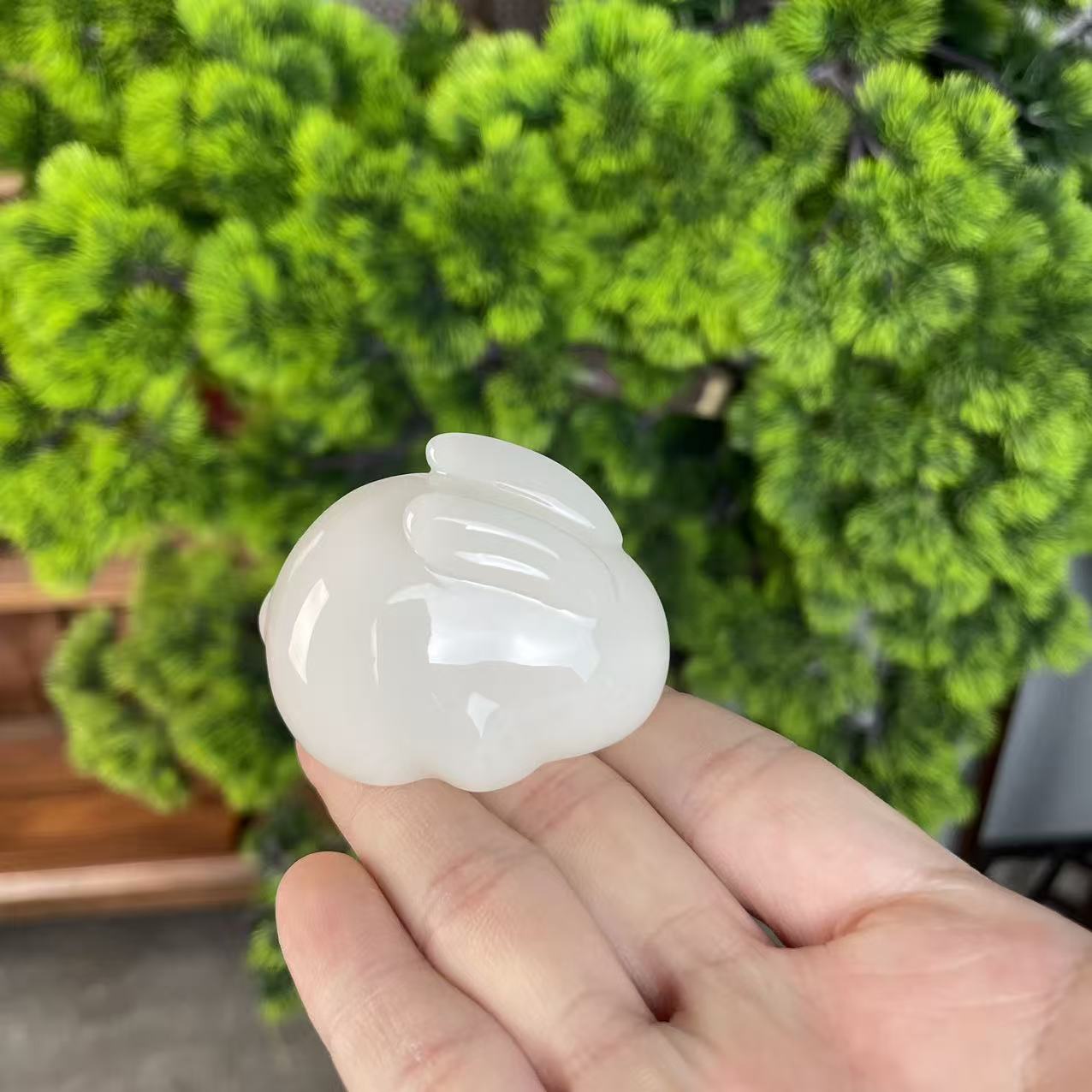 璞玉-上釉款-茶宠摆件-玉兔AA964