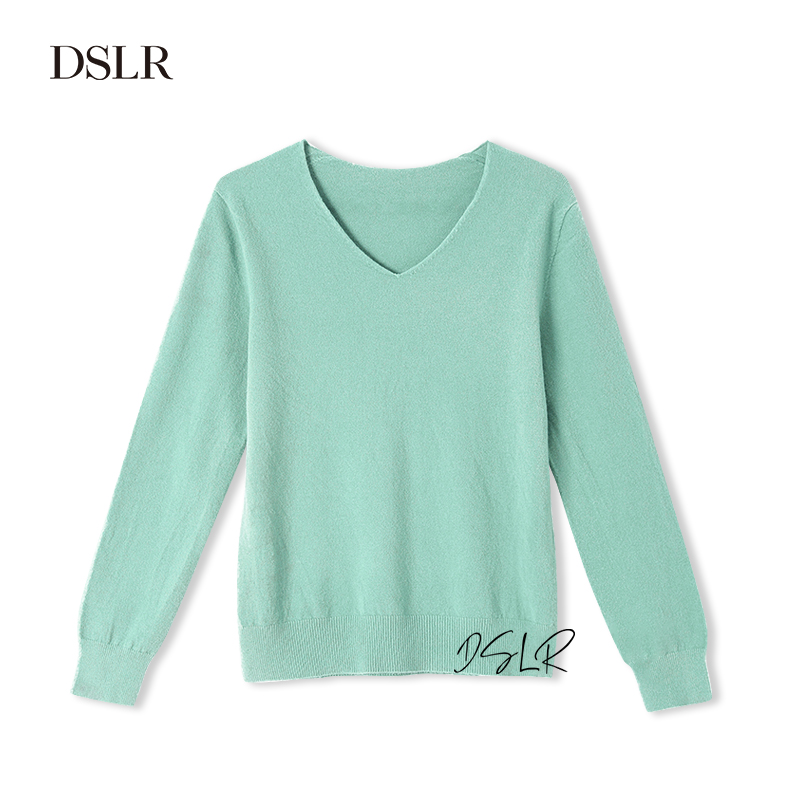 秋季2025新款韩版长袖V领套头内搭打底针织衫宽松毛衣上衣