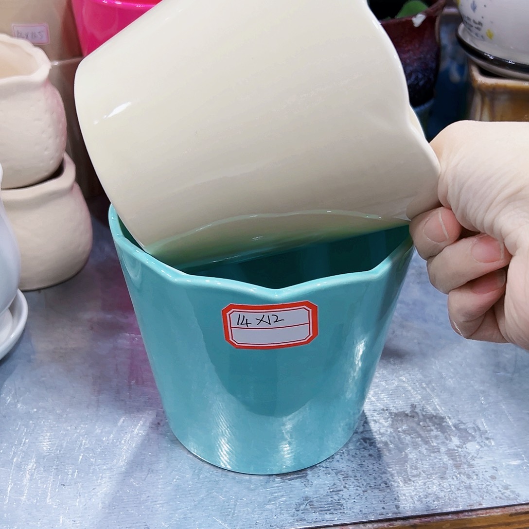 外贸尾单陶瓷花盆凑单10米包邮