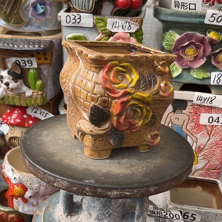 粗陶材质多肉花盆
