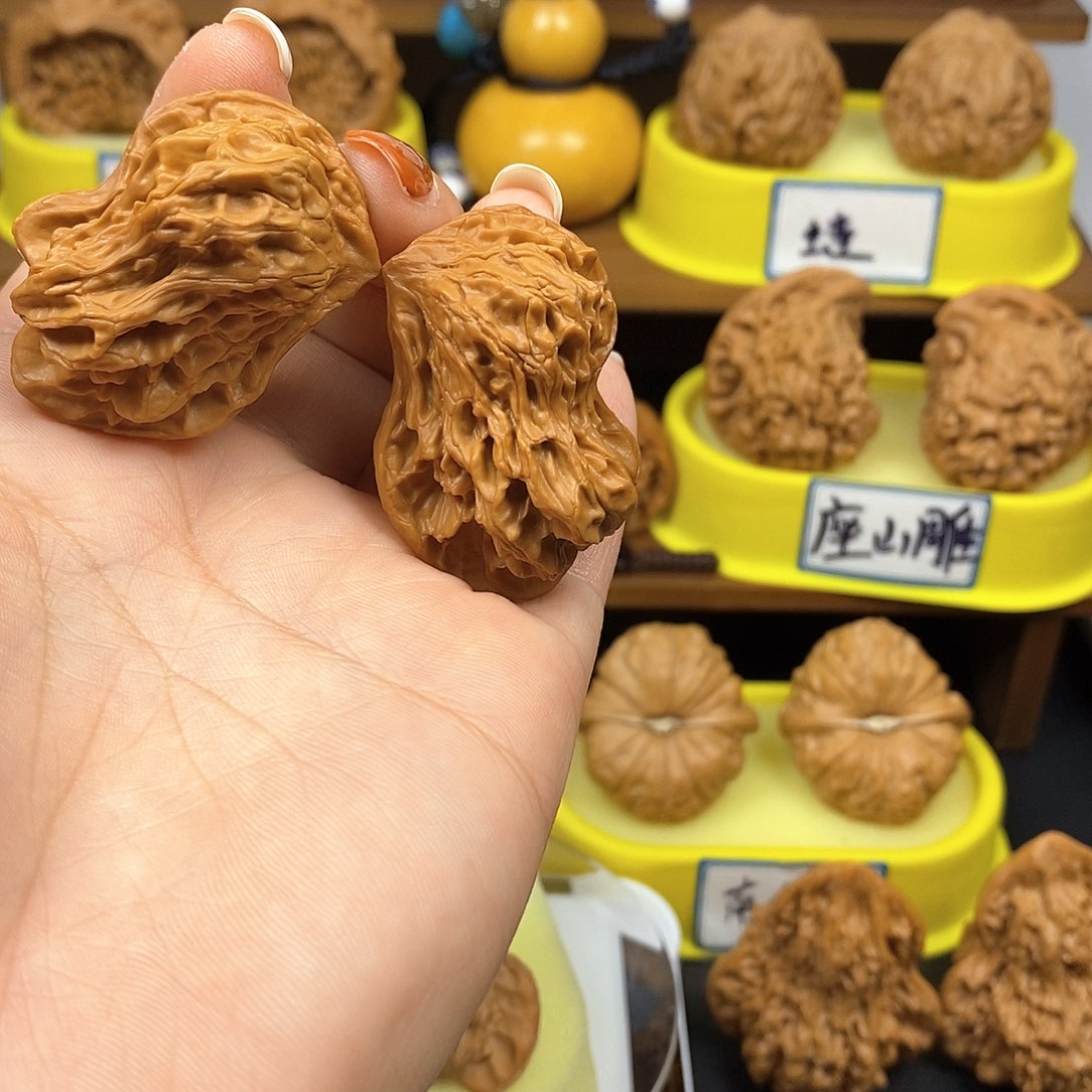 核桃墨***飞鸳鸯 文玩/木作/... 文玩把件