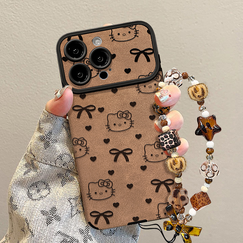 蝴蝶结KT适用苹果17华为VIVO/OPPO小米iPhone16PRO视窗贴皮手机壳