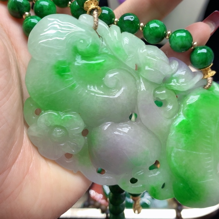 翡翠颈饰未镶嵌颜*吊坠