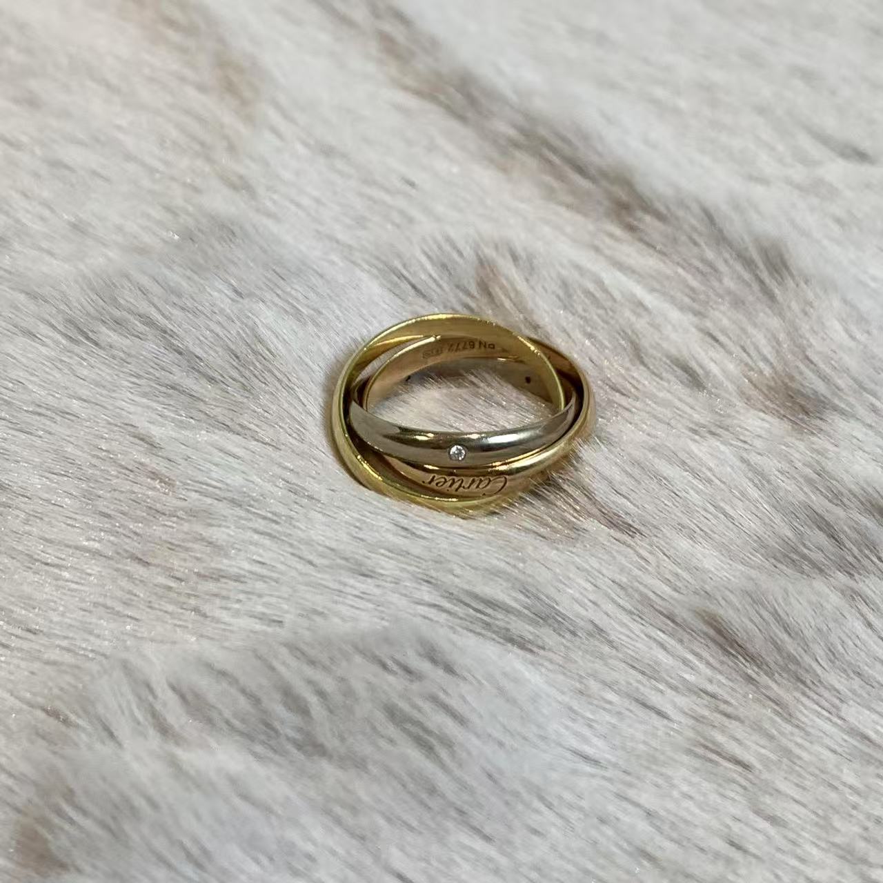 95新 Cartier/卡地亚 壹臻/Trinity 62码三环五钻戒指/11456986